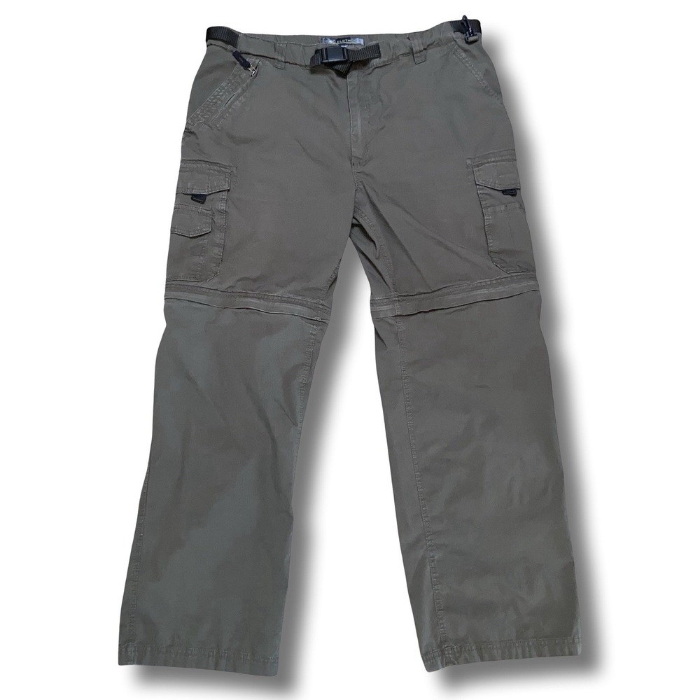 BC Clothing Cargo Convertible Pants Men's 40x32 Zip-Off Hiking Outdoor Brown